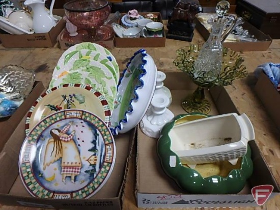 Decorative plates, Fleurs Du Jour by Stafford, Lenox Winter Greetings Everyday, and angel themed,