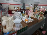 Easter figurines and other decorative items; candle holders and vases.