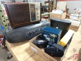 Panasonic AM/FM radio, Optimus portable stereo, Kodak Instamatic S-10 camera, Canon Sure Shot