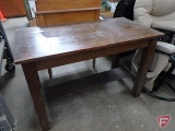 Vintage wood table, 29inHx43inWx21inD