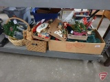 Holiday/Christmas items, lights, artificial tree, decorative wood sleighs, ornaments, and other