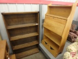 Wood book shelves, one is 63inHx36inWx12inD. Both.