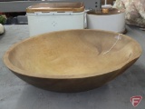 Primitive wood bowl, 18in diameter