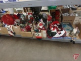 Christmas/Holiday items, towels, rugs, table linens, stockings, gift bags, and assortment of