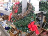 Christmas/Holiday wreaths, 3 are 18in lighted, one grapevine, largest is 36in.