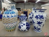 Ceramic vases, tallest is 16in. 6 pieces