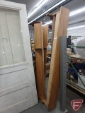 (7) wood wall shelves, (5) 72in and (2) approx 32in. 7 pieces