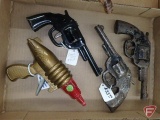 Razor Ray Gun and (3) Wyandotte Toys metal guns, possibly dart. 4 pieces