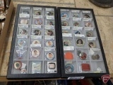 (2) display boxes with All Star collectible tokens/caps, matchbooks, miniature items, Nixon/Agnew