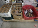 Assortment of novelty glasses. Contents of 2 totes and 3 boxes