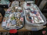 Large assortment of playing cards. Contents of 2 totes