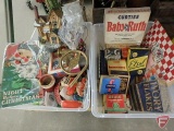 Holiday/Christmas items, some vintage, ornaments, lights and other decorative items and