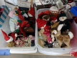 Christmas/Holiday items, cards, ornament storage bags, plush decorations, ornaments, and