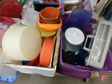 Tupperware, Sterilite, Rubbermaid, and other plasticware, bowls, baskets, cups, caddy, pitchers,