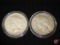 1922D and 1925 Peace silver dollar, fine or better, Both