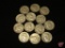 (13) misc date Franklin half dollars, circulated,