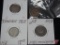 1869 shield nickel, good to VG, 1868 three cent nickel in good to VG, 1864 two cent copper piece,