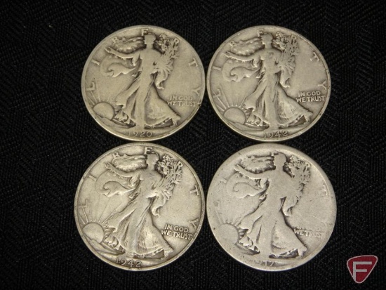 Walking Liberty half dollars, 1917, AG, 1920, good, 1942S, fine or better,