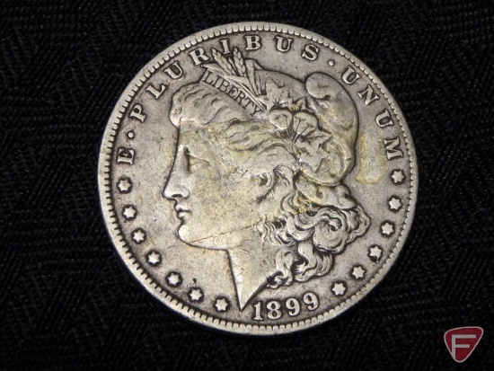 1899O Morgan silver dollar, fine or better