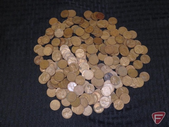 1950s mixed mints circulated wheat pennies, approx 226