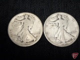 1916 Walking Liberty half dollar, good, and 1916D Walking Liberty half dollar Obverse AG, Both