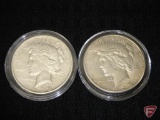 1922D and 1925 Peace silver dollar, fine or better, Both