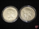 1926D and 1923D Peace silver dollar, fine or better, Both