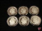 (2) proof sets, Morgan Liberty Head silver dollars, 1889, Copy#GR0748, GR0749, and GR0750.