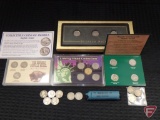 (3) Buffalo nickels in display case, Buffalo Nickel Mint Mark Collection in plastic case, Nickels of