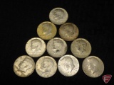 40 percent silver Kennedy half dollars (10) circulated