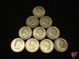 (7) misc date non-silver Kennedy half dollars and (3) 40percent silver Kennedy half dollars. 10