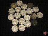 (19) misc date Mercury dimes, some early dates, average circulated condition