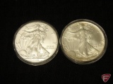 1994 Silver Eagle, brilliant uncirculated, and 2016 Silver Eagle, brilliant uncirculated, Both