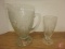 Iris pattern, pitcher, glasses, stemware, bowls, not all matching