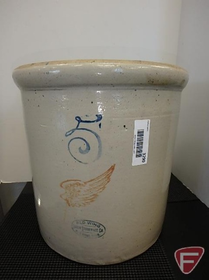 Red Wing No. 5 crock, 5 gallon, small dings