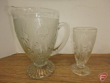 Iris pattern, pitcher, glasses, stemware, bowls, not all matching