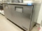 True TWT-60 2 door worktop freezer with backsplash on casters