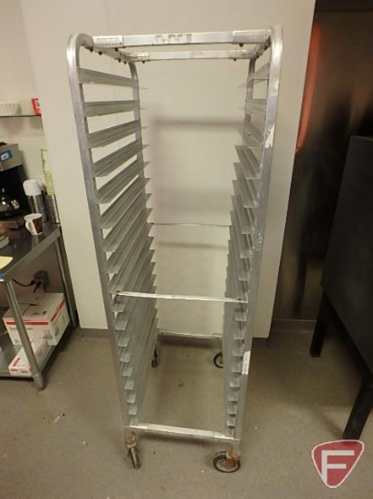 Alexander Industries aluminum 18 tier full size baking sheet rack on casters