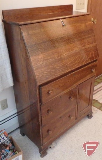 Vintage wood secretary desk, 48inHx30inW