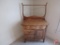 Wood commode with towel bar