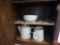 Dansk Designs Denmark plates, bowls, pitcher and coffee pot; all in top cupboards