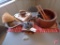 Coffee grinder, Alaska ulu knife and bowl set, wood bowl and other wood pieces