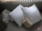 Pillows, comforter and bed skirt