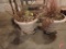 Pair of plastic flower pots with fruit design, approx. 21inx17inT