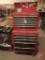Craftsman 8 drawer tool chest and 5 drawer roller cabinet with assorted hand tools