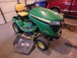 2015 John Deere X360 riding lawn tractor with 48in deck; Kawasaki 22 hp gas engine, 299.0 hrs