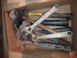 Hammers, hatchet, crescent wrenches