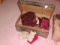 Woolrich wool red plaid pants, boots, hats and mittens, flannel lined pants with calf lacing,