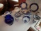 Blue willow dishes, salad bowl, plates, and others; not all matching, but done in blues