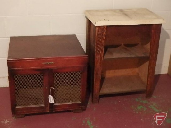 (2) wood cabinets, 24"Wx22"x22"H and 24"Wx15"x32"